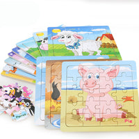 Children's poultry animal wooden puzzle