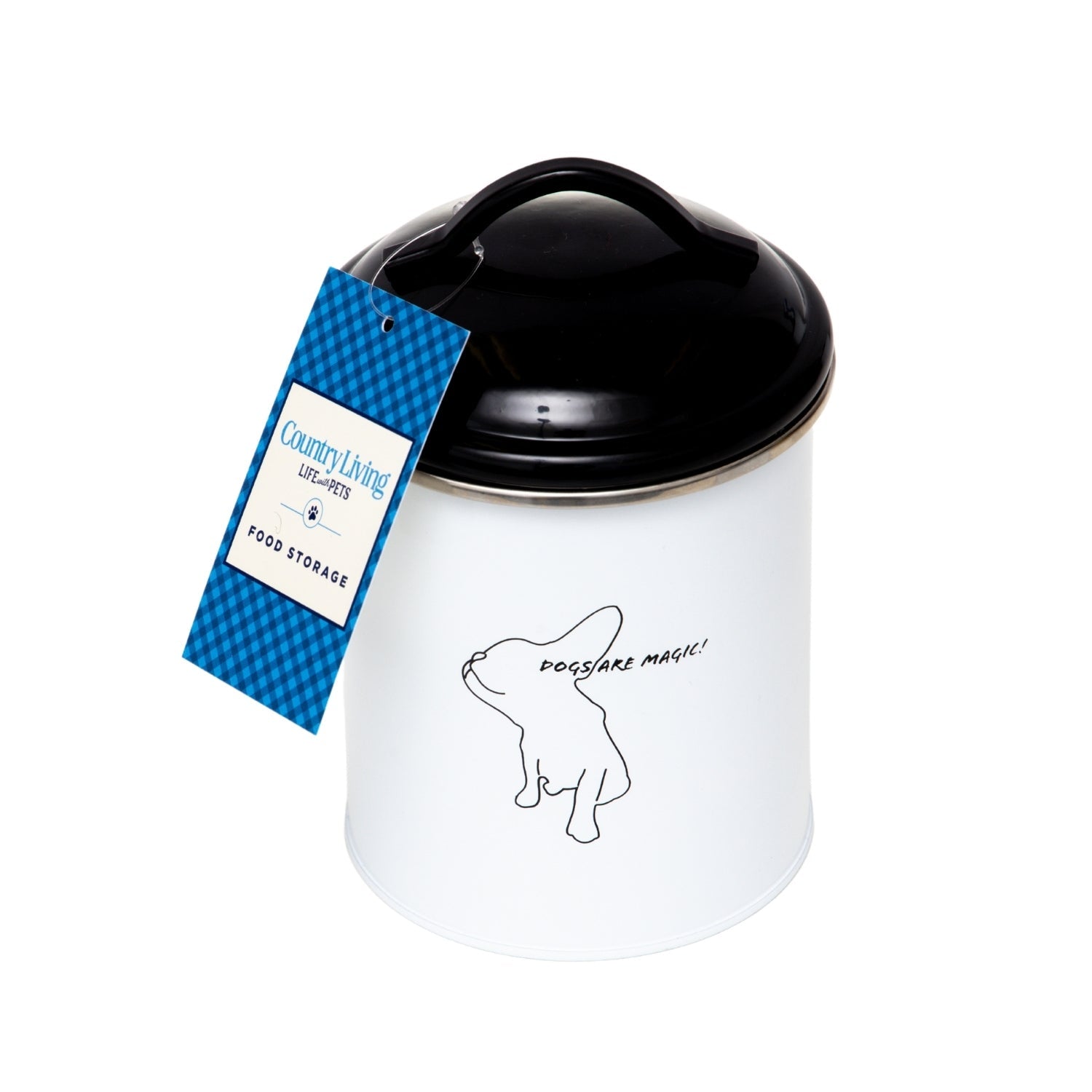Country Living Set of 3 Pet Treat Storage Canisters – Black & White - BIG FRENCHIES