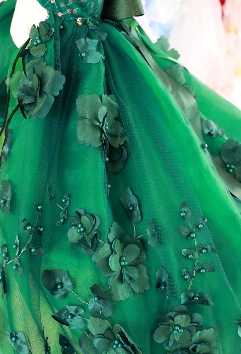 luxury dog dresses Emerald Green Floral Pet Gown Shoe Size:Size 11 1/2 Regular Male Mother of the Bride while the exquisite design Pullover Style