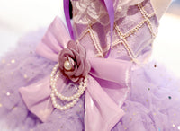 Fairy Princess Dog Dress – Luxury Tutu Pet Wedding Gown Purple