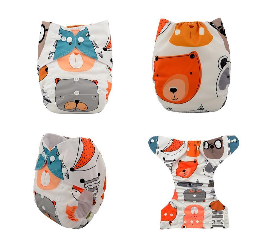 ModernLuxury Printed Baby Cloth Diaper Reusable Cloth Nappy Snap Adjustable Pocket Diaper Nappies For Baby Kids - BIG FRENCHIES