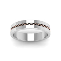 Mens Wave Comfort Fit Wedding Ring