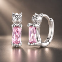 925 Sterling Silver White Gold Plated 1.2x0.4cm Pavé CZ Hoop Earrings for Women