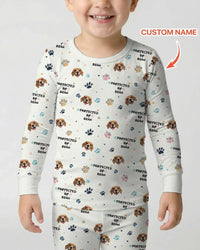Custom Dogs Photo "Protected By" Bamboo Two Piece Long Sleeve Pajama Set