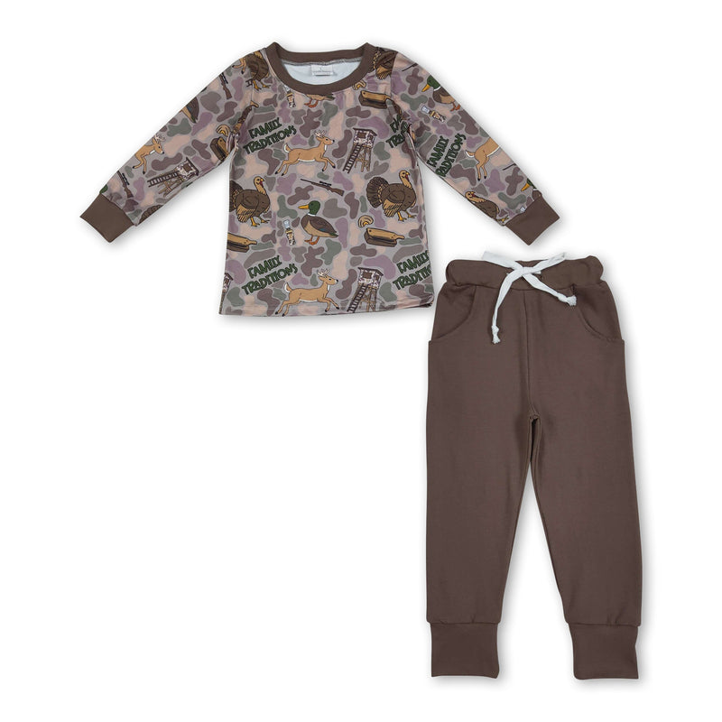 Camo deer turkey duck hunting kids boys pajamas - BIG FRENCHIES