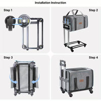 Rolling Cat & Dog Travel Carrier – Expandable Wheeled Pet Cage with Detachable Base & Telescopic Handle, Airline Approved