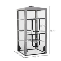 79"H Cat House Kitten Enclosure Mesh Playpen Steel Frame with 3 Platforms, 2 Doors and 4 Sandbags for Stability, Indoor/