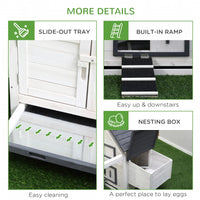 Chicken Coop Wooden Chicken House Rabbit Hutch Poultry Cage Hen Pen With Nesting Box, Ramp, Run