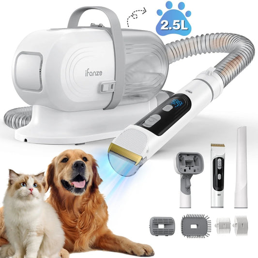 14Kpa Dog Grooming Kit & Vacuum, 2.5L Pet Hair Vacuum Suction - BIG FRENCHIES