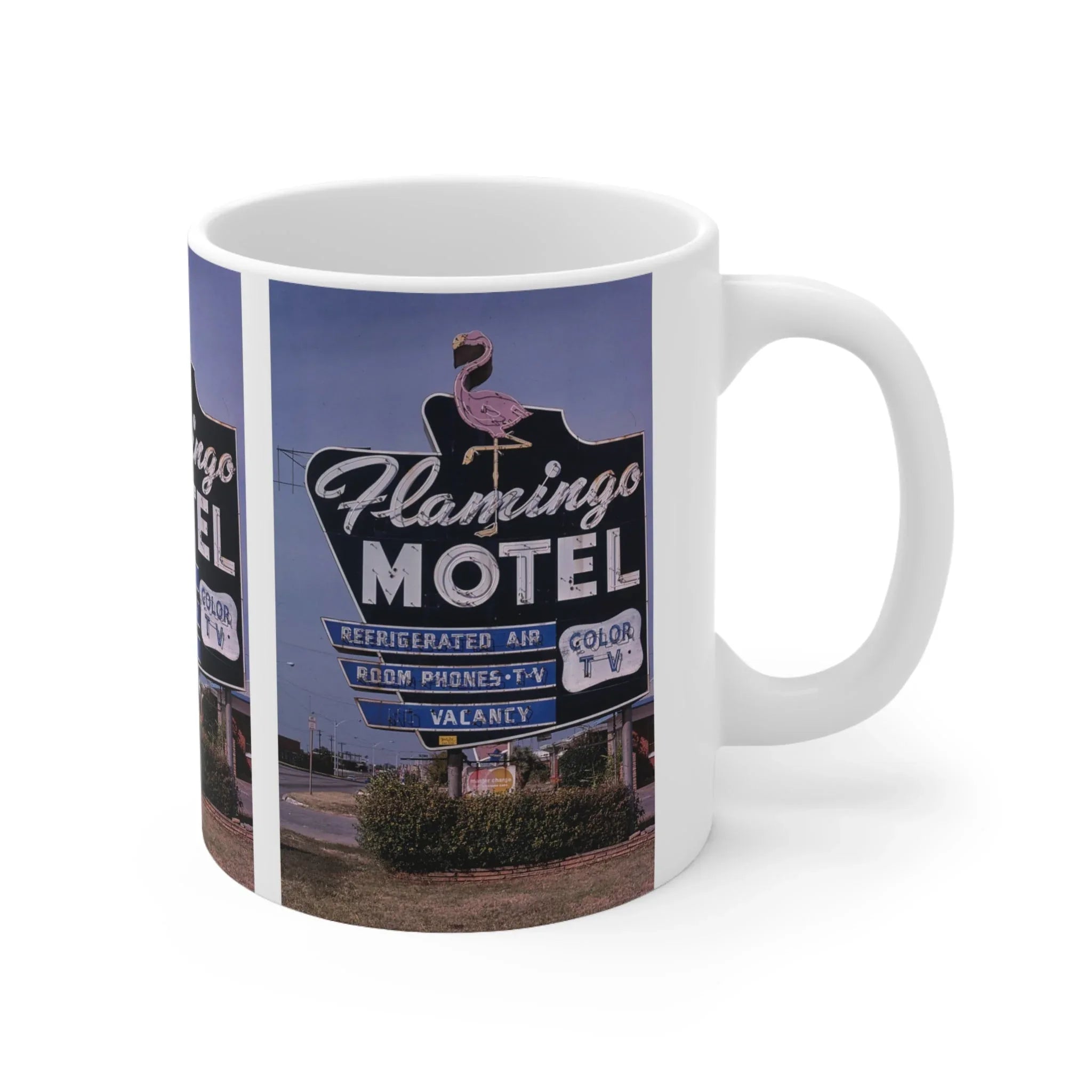 ROADSIDE MUGS - Flamingo Motel Ceramic Mug 11oz - BIG FRENCHIES