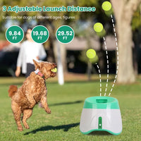 Automatic Dog Ball Launcher Included 6 Tennis Balls Dog With 3 Adjustable Launch Distance Interactive Ball Thrower Fetch