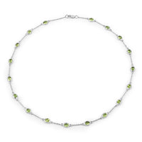 6.30 Carat Genuine Peridot .925 Sterling Silver Necklace