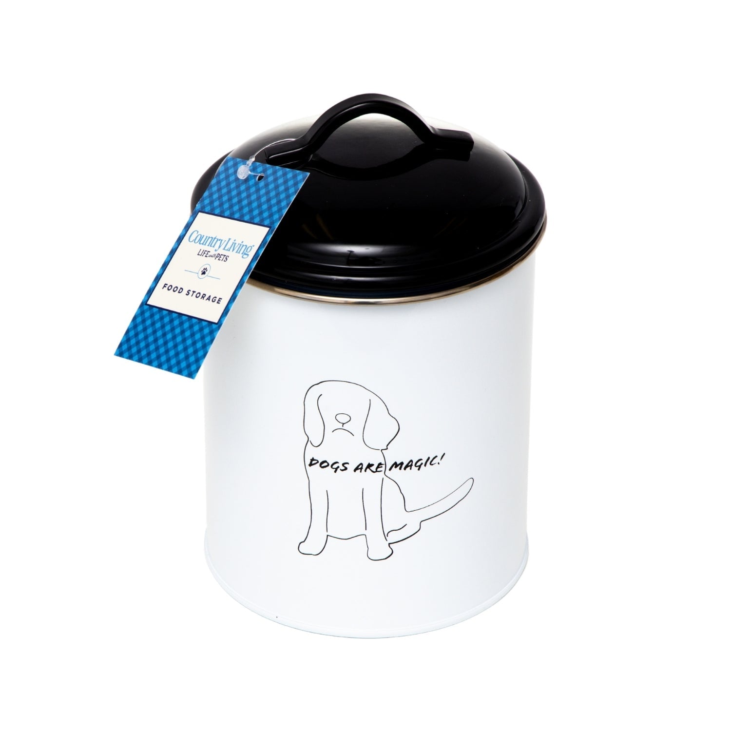 Country Living Set of 3 Pet Treat Storage Canisters – Black & White - BIG FRENCHIES
