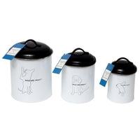 Country Living Set of 3 Pet Treat Storage Canisters – Black & White - BIG FRENCHIES