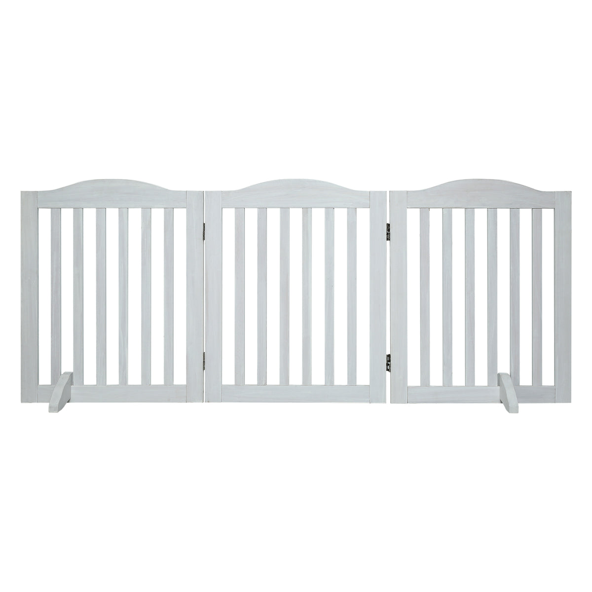 Wooden Freestanding Foldable Pet Gate for Dogs, 24 inch 3 Panels Step Over Fence, Dog Gate for The House, Doorway