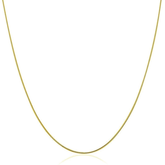 14k Yellow Gold Thin Motif Round Omega Necklace