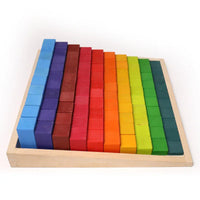 100 Pcs STAINED Large Stepped Counting Wooden Stacking Blocks - BIG FRENCHIES