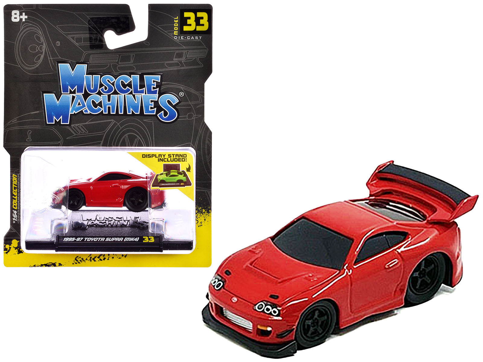 1995-1997 Toyota Supra (MK4) Red 1/64 Diecast Model Car by Muscle Machines - BIG FRENCHIES