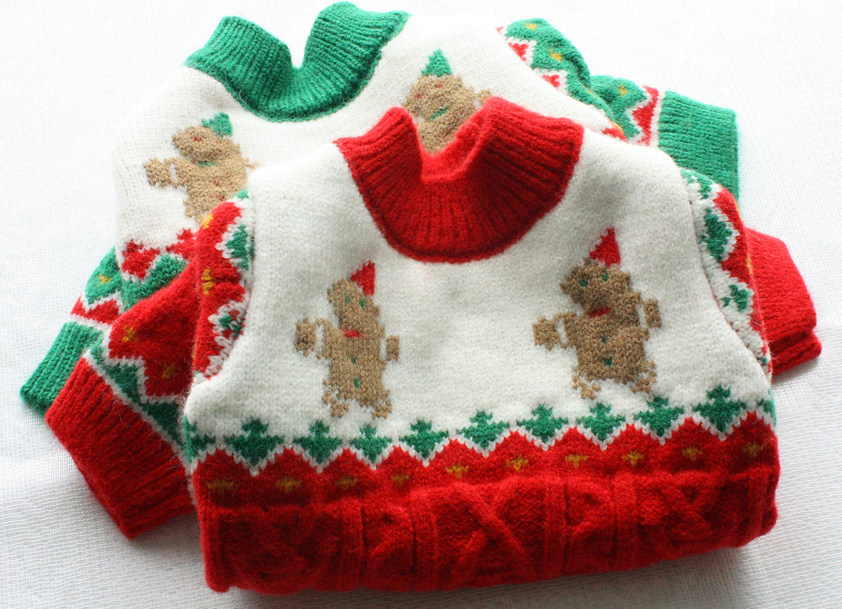 Christmas Dog Sweater  Cozy Knitted Holiday Pet Jumper Pullover with Gingerbread Design Warm Winter Apparel-Pet Apparel-BIG FRENCHIES-Jane's Pet Boutique