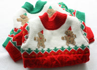 Christmas Dog Sweater  Cozy Knitted Holiday Pet Jumper Pullover with Gingerbread Design Warm Winter Apparel