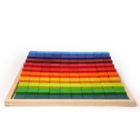 100 Pcs STAINED Large Stepped Counting Wooden Stacking Blocks - BIG FRENCHIES