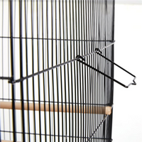 30.5inch Metal Cage With Wood Perches For Small Birds, Black