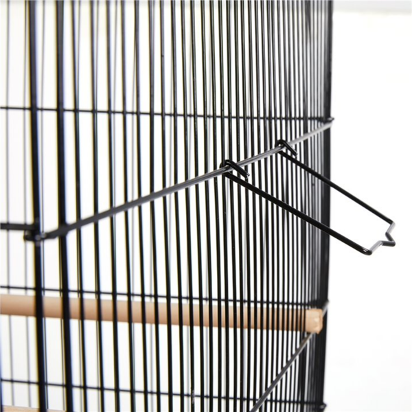 30.5inch Metal Cage With Wood Perches For Small Birds, Black