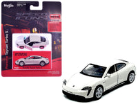 Porsche Taycan Turbo S White "Speed Icons" Series 1/64 Diecast Model Car by Maisto