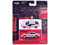 Porsche Taycan Turbo S White "Speed Icons" Series 1/64 Diecast Model Car by Maisto