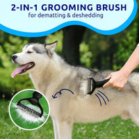 Black pet hair removal dog brush for hair removal - indoor cats use cat brush, long and short haired dogs use double-sid