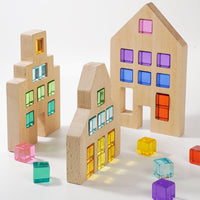 3 Pcs Wooden Window Houses — Houses Only