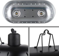 15" Dual Reptile Light Fixture w/ 100W UVA UVB & Ceramic Heat Lamp