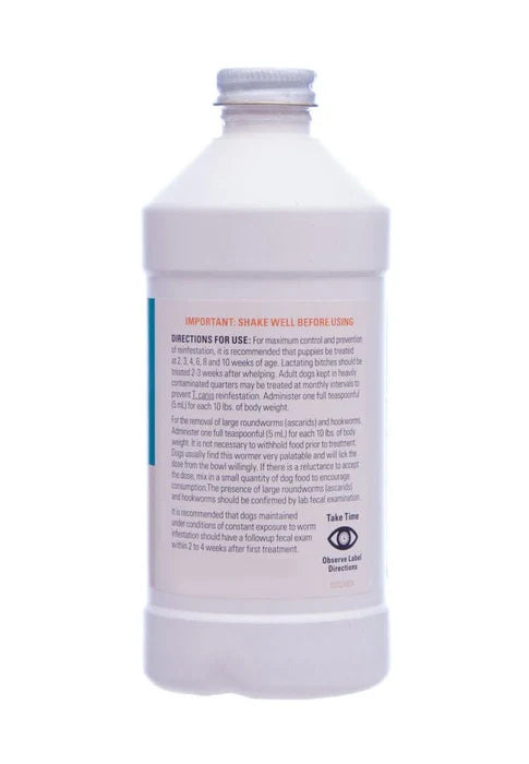 Puppy Dog Durvet Liquid Wormer 2x Puppies Adult Dogs 8 Oz. Hookworms Roundworms Safe