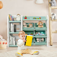 Kids Toy Storage Organizer with Bins and Multi-Layer Shelf for Bedroom Playroom