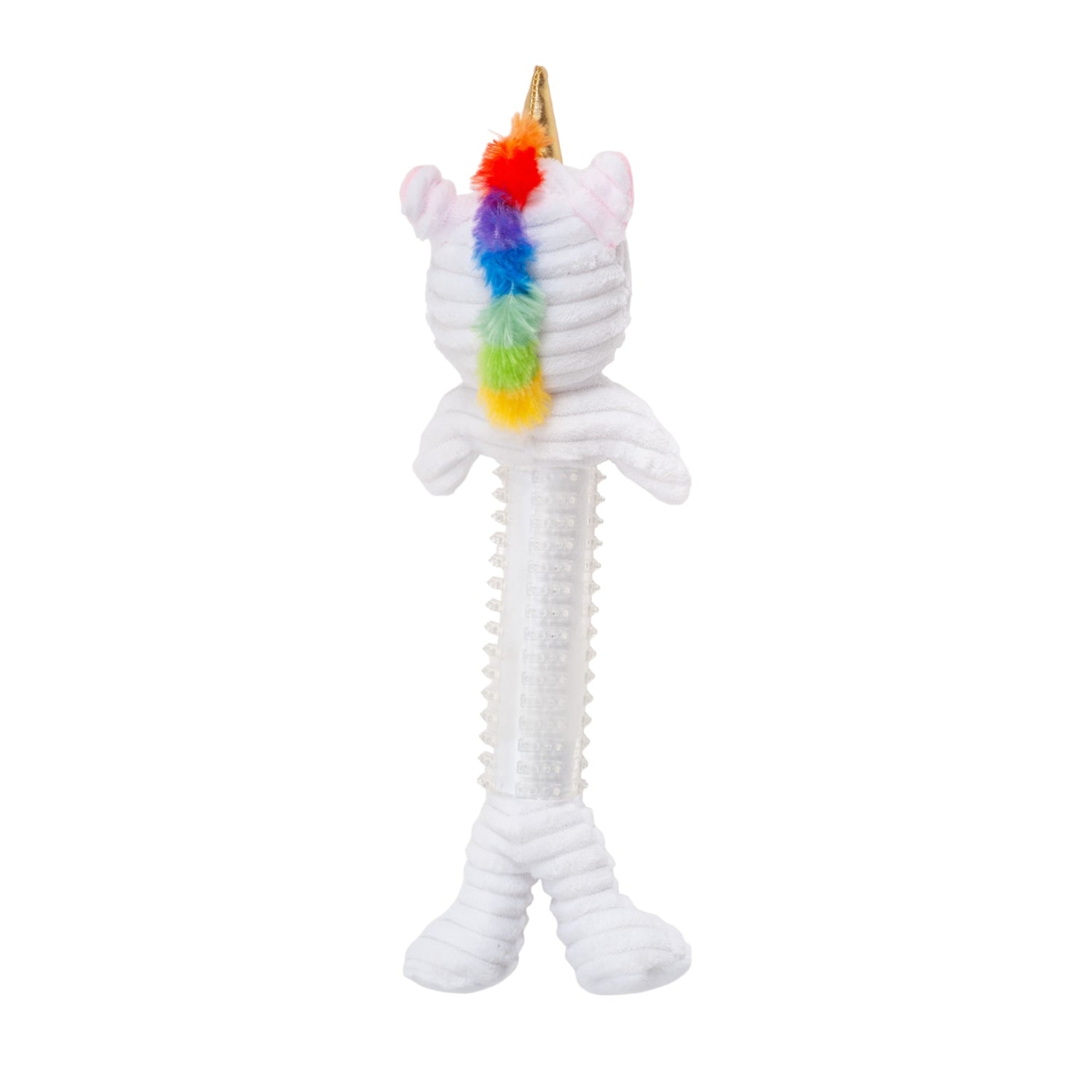 Country Living Thermoplastic Rubber Skinny Unicorn Corduroy Plush Dog Toy – with Squeaker & Crinkle Paper - BIG FRENCHIES