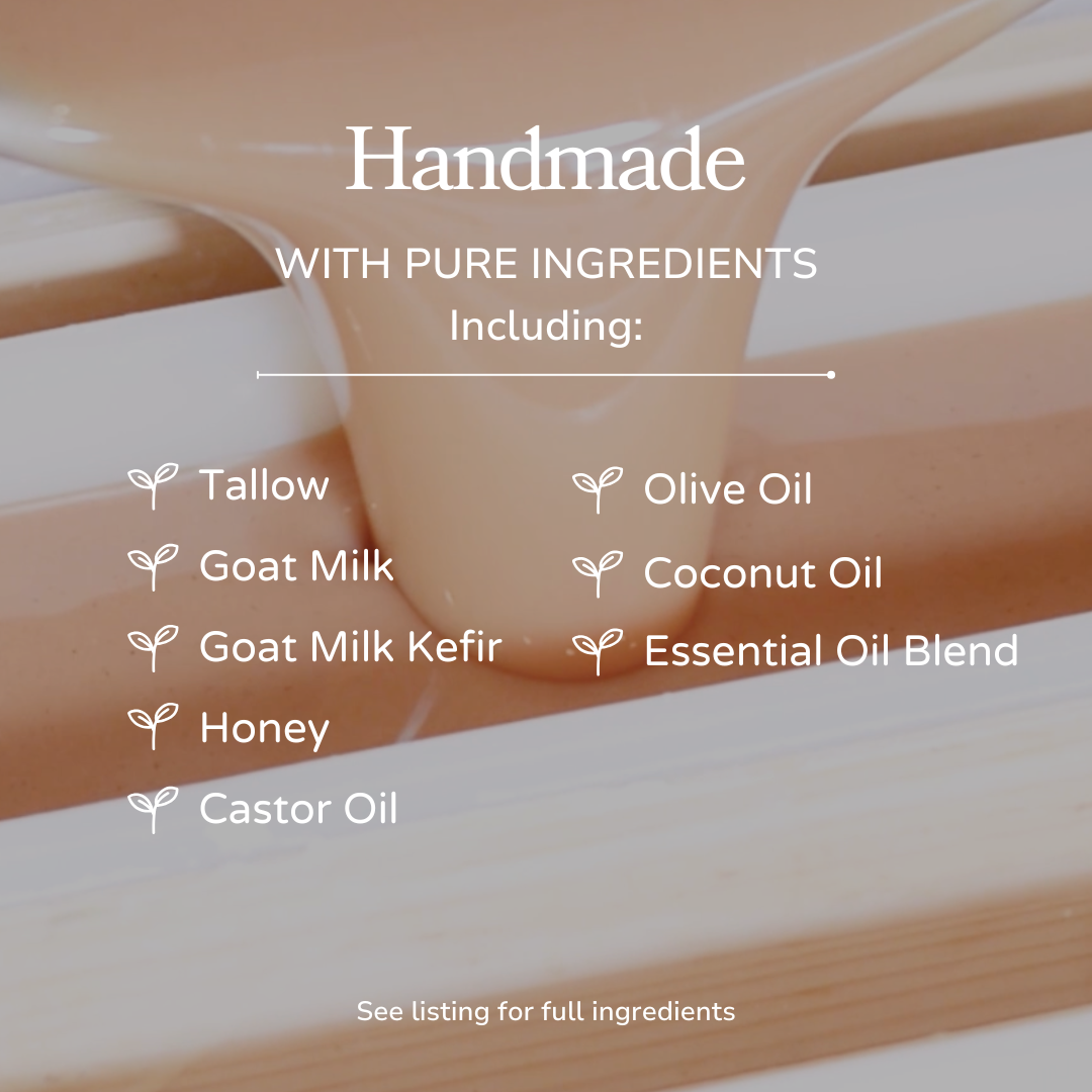 Pink Salt + Grapefruit Cleansing Bar Handmade Tallow and Goat Milk Soap Bar - BIG FRENCHIES