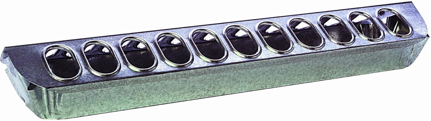 Miller Galvanized Slide Top Poultry Feeder for Chickens & Birds 18"