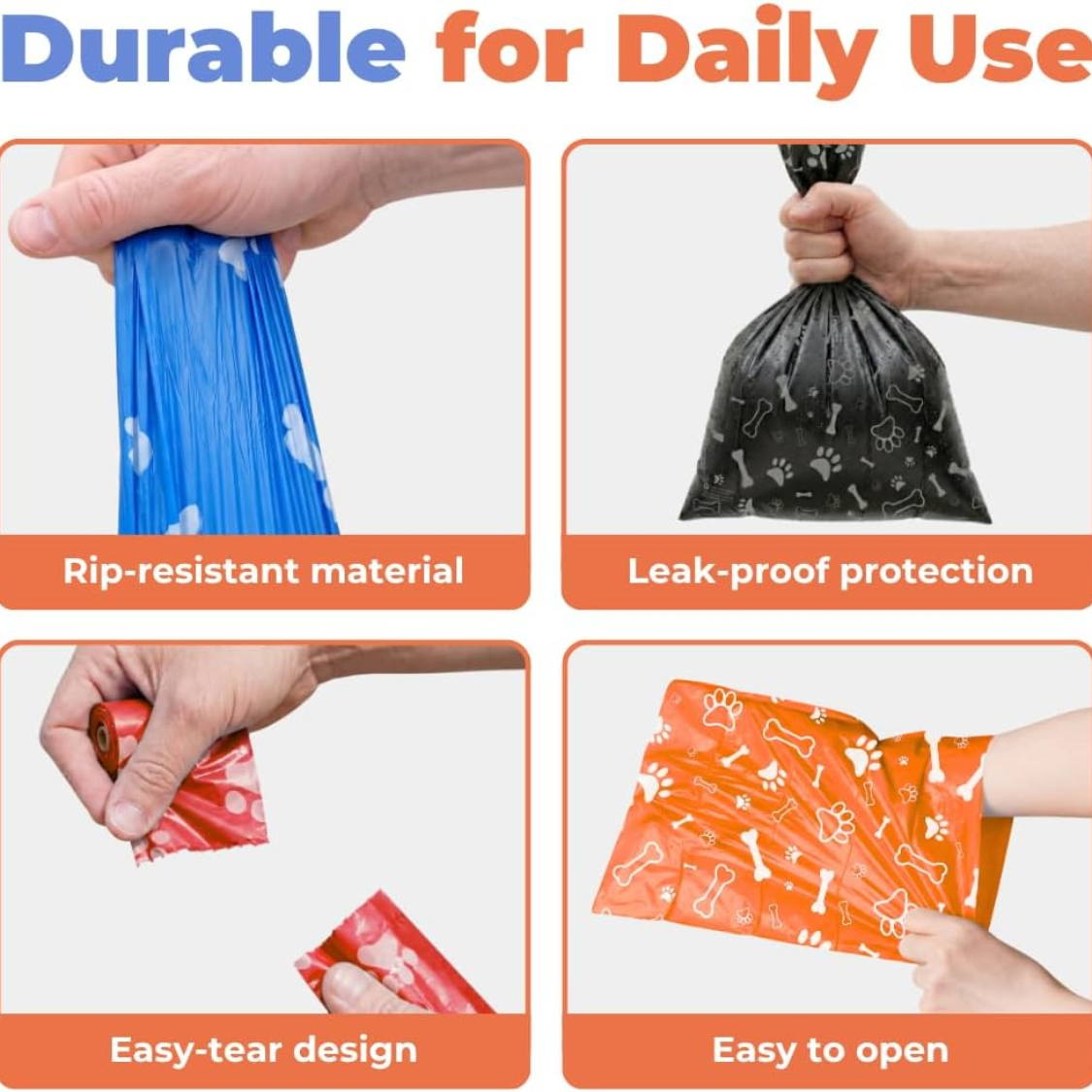 Best Pet Supplies Dog Bags For Waste Refuse Cleanup Replacements For Outdoor Puppy Walking And Travel Leak Proof And Tea