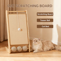 Only Self Pickup---L Rattan Cat Scratching Post With Ball Attachment