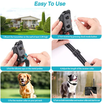 2 In 1 Wireless Electric Dog Fence Waterproof Pet Shock Boundary Containment System Electric Training Collar For Small M