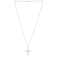 14k Yellow Gold Pearl Cross Pendant