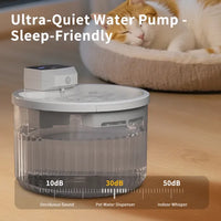Pet Water Fountain, Large Capacity Automatic Cat Water Dispenser With No Daily Refills Needed, Ultra-Quiet-Pump Sleep-Fr