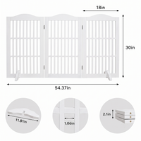 Wooden Freestanding Foldable Pet Gate for Dogs, 30 inch 3 Panels Step Over Fence, Dog Gate for The House, Doorway