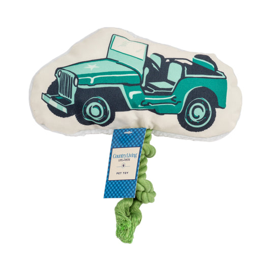 Country Living Retro Army Jeep with Squeaker & Crinkle Paper Plush Dog Toy - BIG FRENCHIES