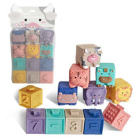 Soft Plastic Building Blocks For Infants And Young Children Early Education Digital Cognitive Animal Relief Matching Toys
