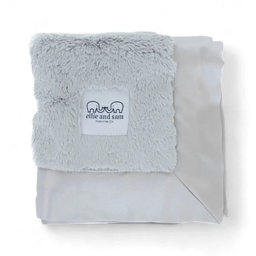 Luxury Satin Border Lovey - Silver - BIG FRENCHIES