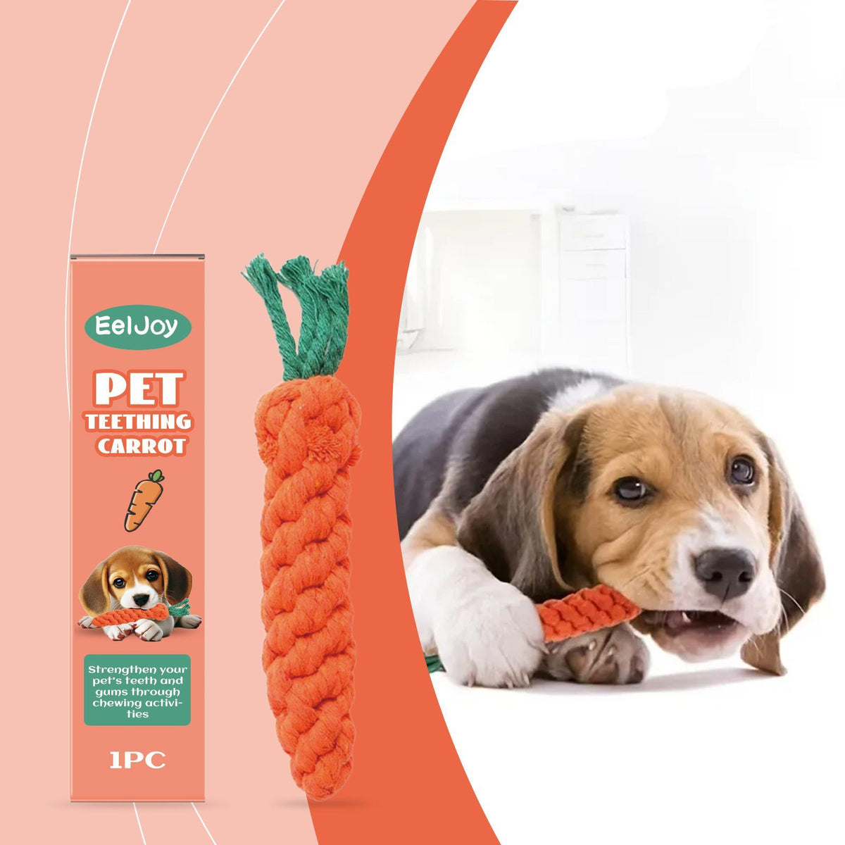 EELJOY Carrot-Shaped Pet Chew Toy, 1 Piece