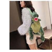 Simulation big dinosaur children's backpack creative new cartoon toy dinosaur bag plush toy bag factory direct supply