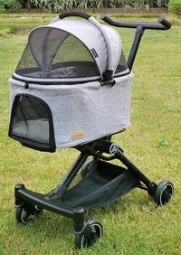 3 in 1 Pet Stroller Dog Cat Travel System Detachable Carrier Foldable 30lb