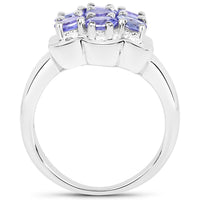 1.19 Carat Genuine Tanzanite .925 Sterling Silver Ring